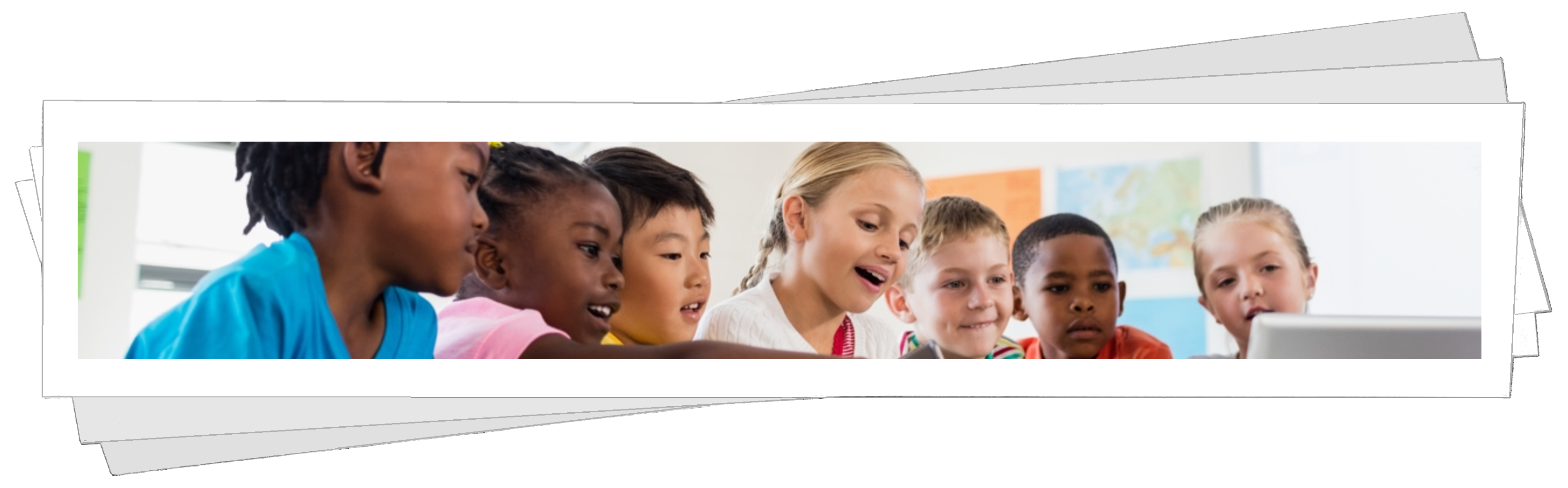 happy children in class